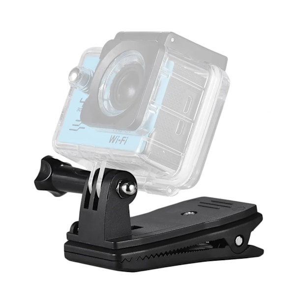 Rygsæk med hætte Clip Mount 360 graders rotation spændearm til GoPro Hero 7/6/5/4/3+ til Xiaomi Yi Lite 4K+ actionkamera