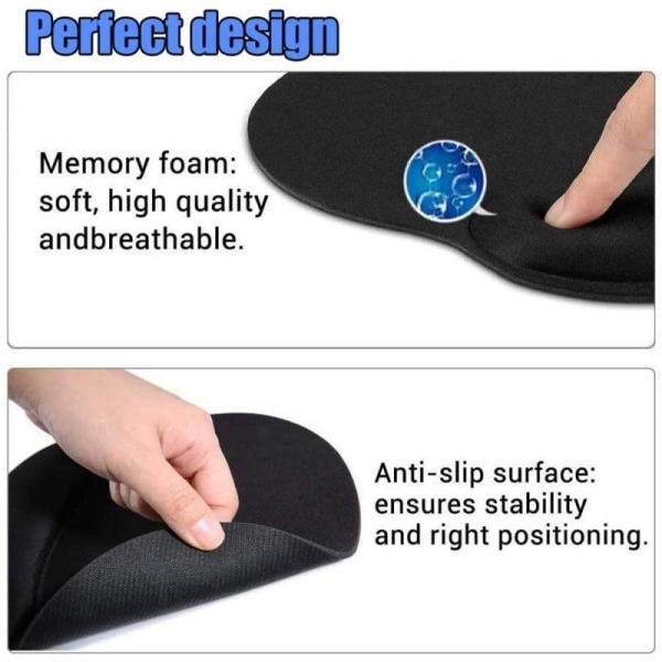 Ergonomisk Musmatta med Handledsstöd i Minnesskum