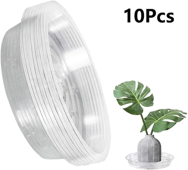 10 stk. transparente plantefade til potter, plastikblomsterfade