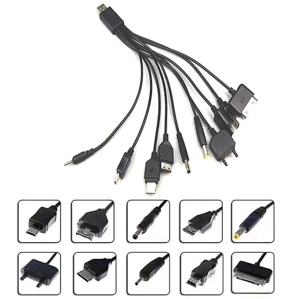 10 och 1 multifunktionell laddare USB kabel för Motorola Samsung Lg Datakabel