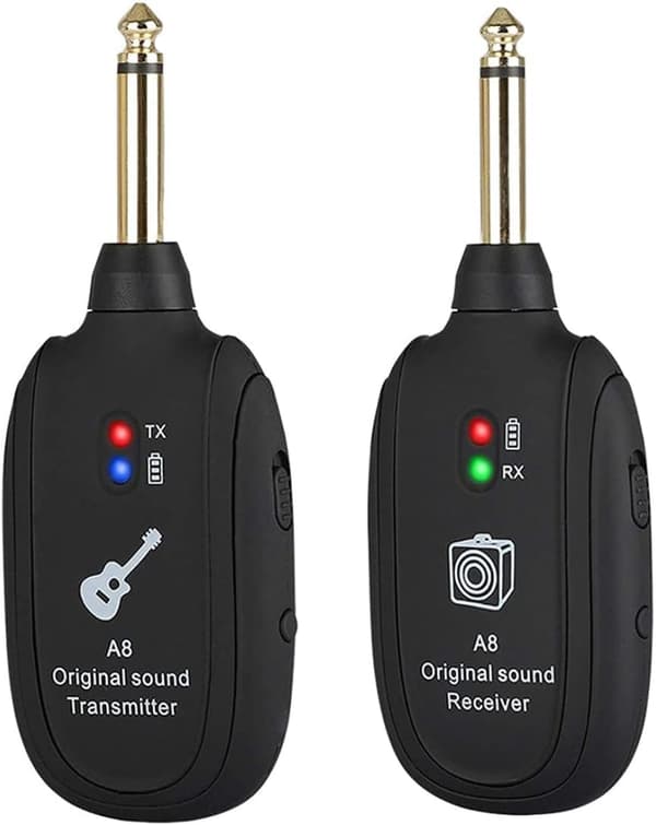 Trådløs guitarsender modtager, trådløst guitarsystem Sort 20Hz-20k