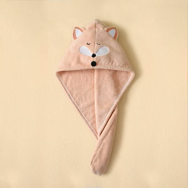 1. Rosa Barnehårhåndkle Mikrofiber Barn Kvinner Hårhatt Rask kid