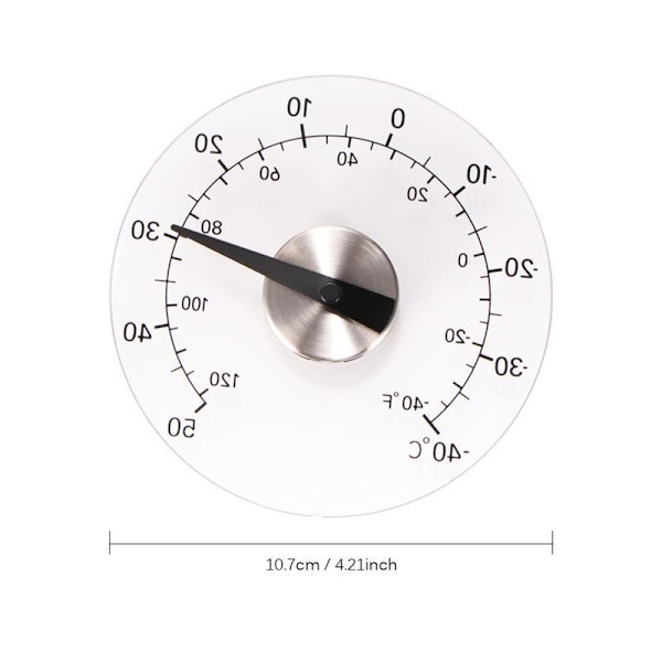 Fönstertermometer för inom- och utomhus, transparent