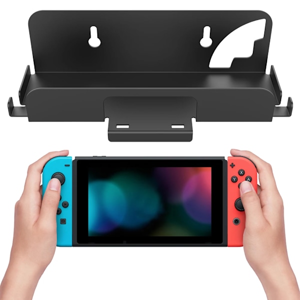 Yleismallinen seinäteline ohjaimen koukulla ja säilytystelineellä Switch/OLED:lle