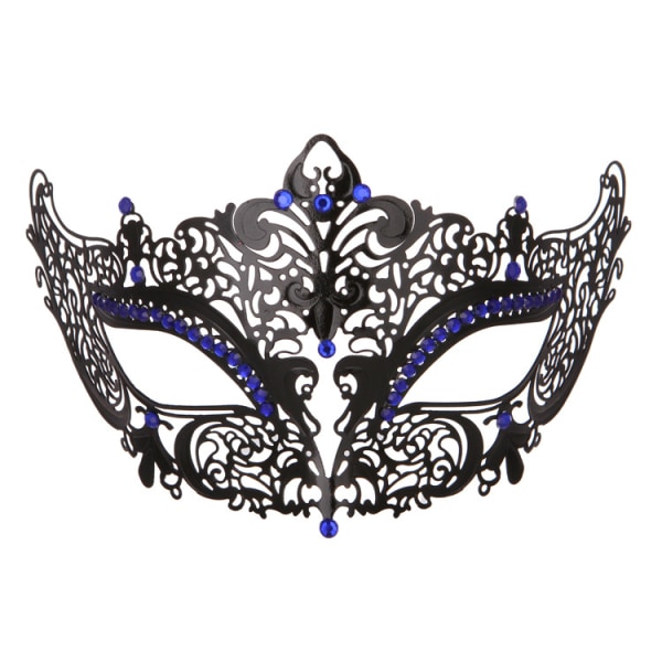 Metal diamant hul maske jernmaske maskerade rekvisitter (type B) Black Blue