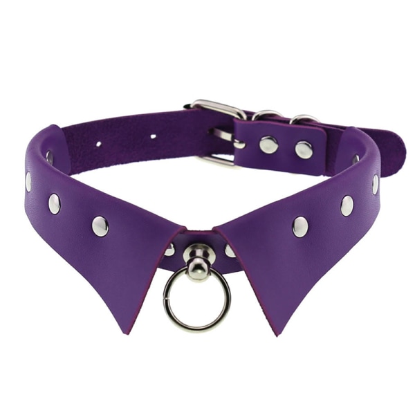 Läder Choker Punk Krage Dam Nitar Dubbade Chocker A5