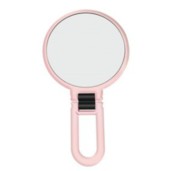 Fällbar resehandspegel med fällbart handtag Rosa