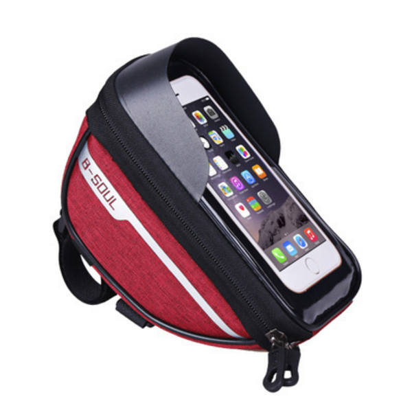 Cykel Styre Mobiltelefon Väska Case Skärm red