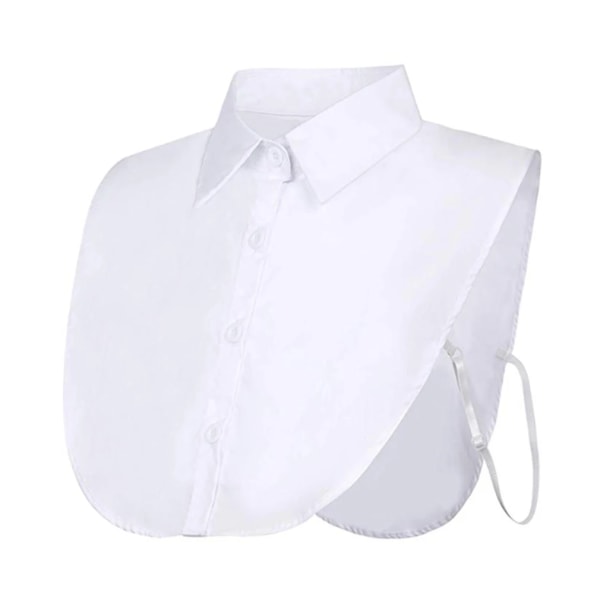 Kvinnor Damer Fake False Lapel Half Shirt Style Blus Avtagbar Avtagbar krage White color