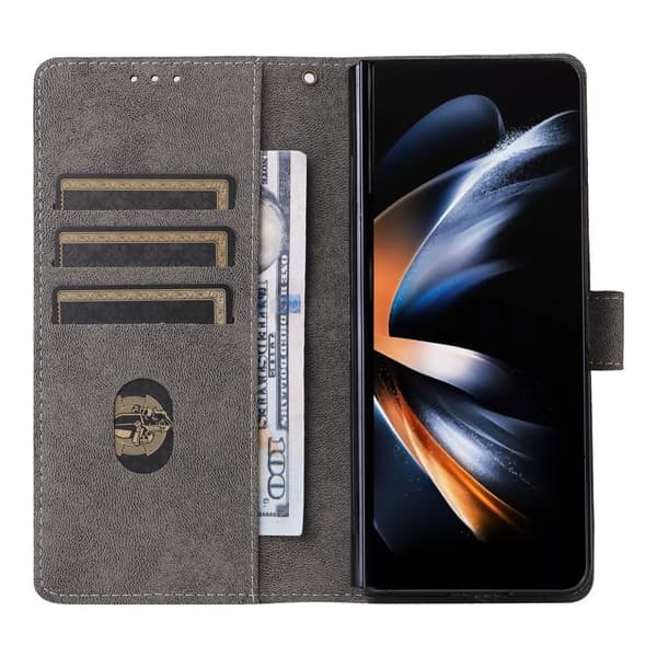Galaxy Z Fold 6 Kotelo RFID Nahka Musta