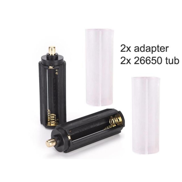 2 kpl paristoadapteri 3xAAA muuntuu 1x18650 tai 1x26650