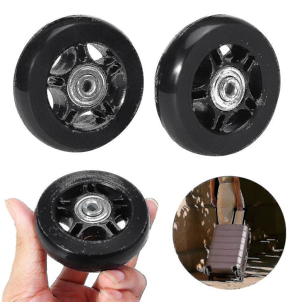2-pak Bagagekuffert Udskiftningshjul Gummi Drejehjul Hjul Lejer Reparationssæt Wyelv 80mm*24mm