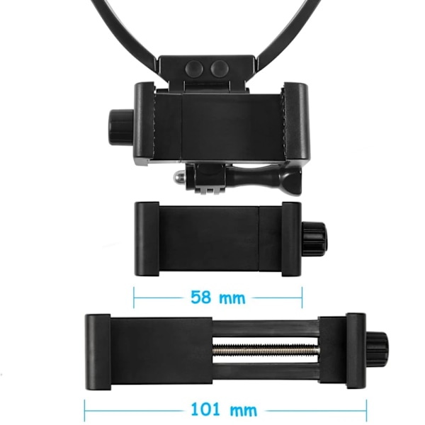 Halsremfäste för GoPro Insta360 DJI Osmo Action 3 Kamera Smartphone Fästen Videokonsol