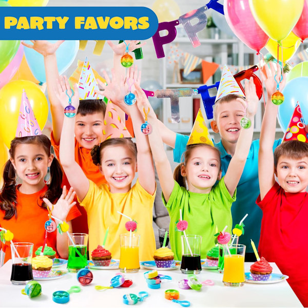 12-pack Rund Fidget Pop it Leksak Set Nyckelring Pop Fidget Leksaker Bulk Party Favörer för Barn Godis Födelsedag Sensoriska Leksaker Gåvor
