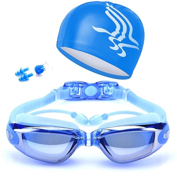 Simglasögon med cap Simglasögon för män Kvinnor Barn Inget läckande Anti-dimma Uv-skydd Blå