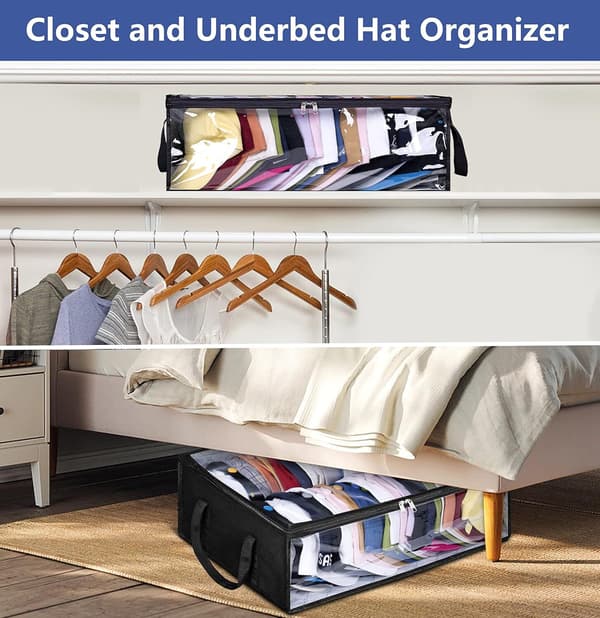 Hatteopbevaring til baseballkasketter Organizer Black