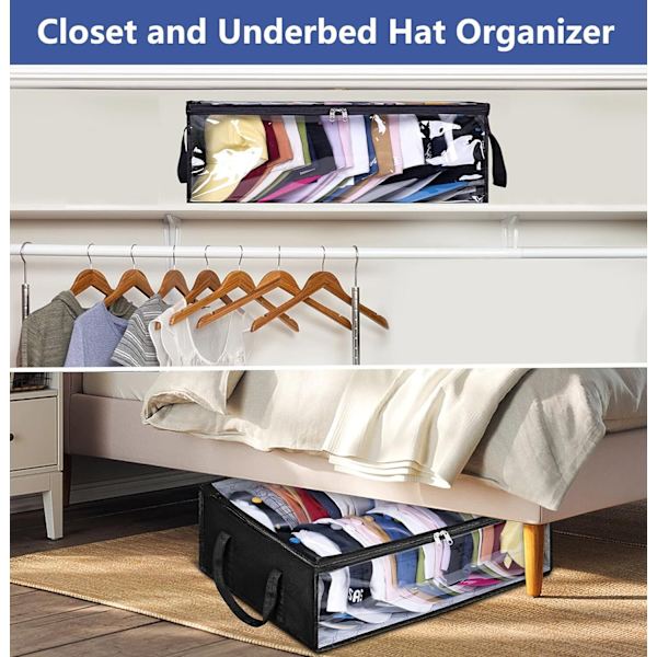 Hattförvaring för baseballkepsar Organizer Black