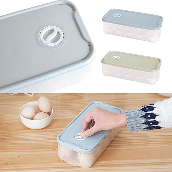 2 stk Eggboks Egglagringboks, eggboks i plast med lokk, søknad om kjøleskap Kjøkken Eggbeholder Eggbrett for matlaging Camping piknik