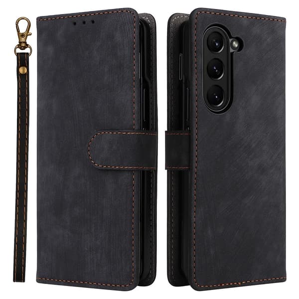 Galaxy Z Fold 6 Deksel RFID Lær Svart