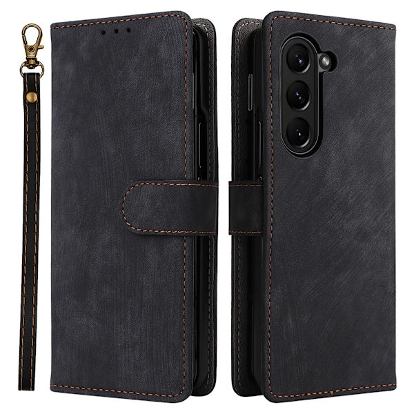 Galaxy Z Fold 6 Etui RFID Læder Sort