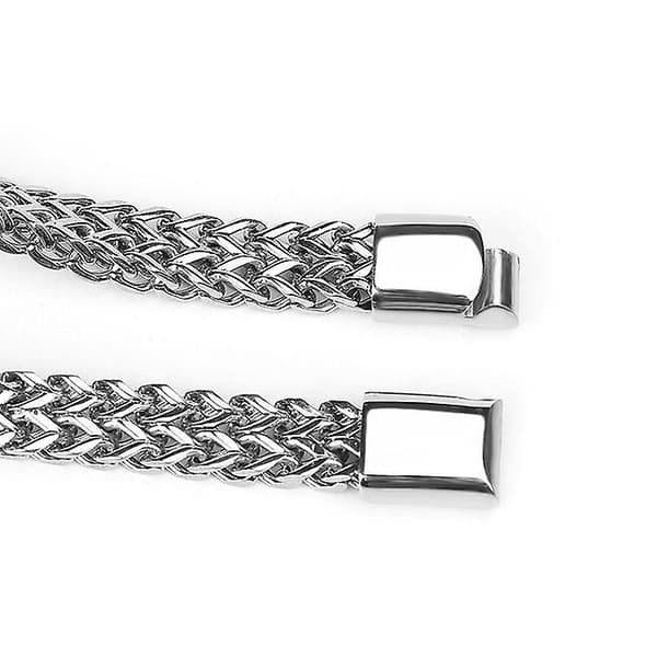 Armbånd for menn i rustfritt stål med flettet magnetlås - 23 cm