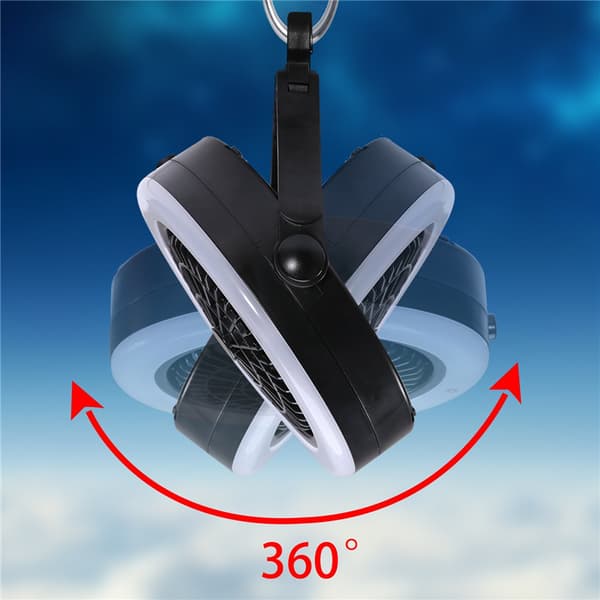 Campinglampa med Fläkt - Batteridriven