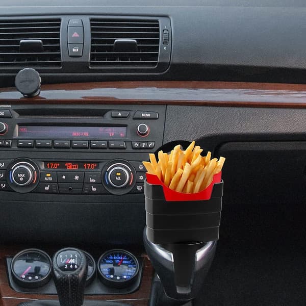 Bilfriteshållare med 2st dippklämmor Såshållare Dipfrites set i bilen Ketchupbehållare för S av fordon