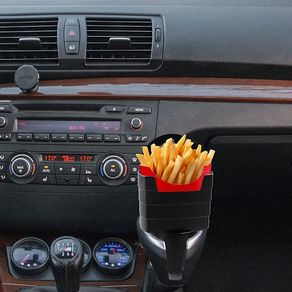 Ranskanperunoiden pidike 2:lla dippiklipsuilla Kastikkeen pidike Dippaussetti autoon Ketchup-astia S-autoille