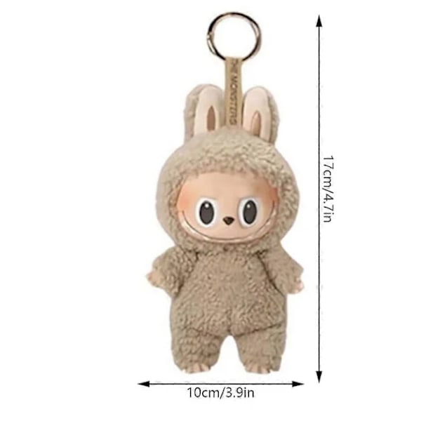 Labubu Macaron Monster Avaimenperä Jännittävä Monster Macaron Vinyl Kasvo Plush Avaimenperä Taide Keräilyesine Leikki Lapsilahja Punainen red