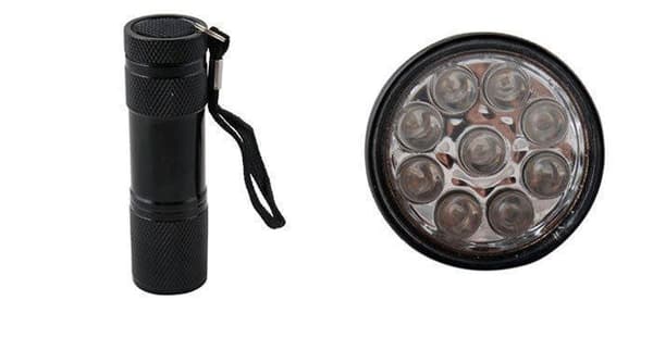 9x UV LED - Slank & Lille UV Lommelygte