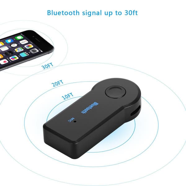 2-pack Bluetooth-musikadapter för AUX Bluetooth 4.1 Svart