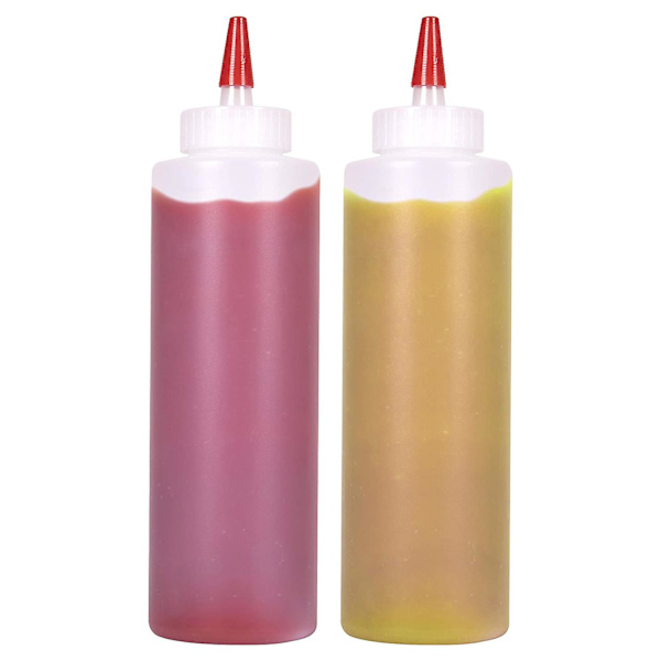 2 st 500ml Squeeze Squirt kryddflaskor för såser - perfekta behållare för ketchup, grill