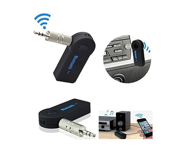 2-pack Bluetooth-musikadapter för AUX Bluetooth 4.1 Svart