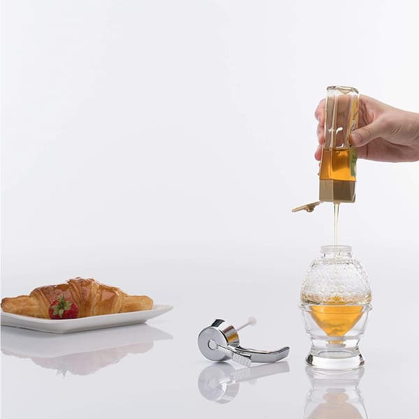 200ml honningdispenser med stående honningbeholder, sirup og