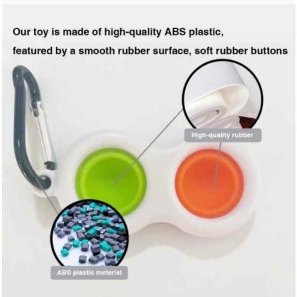 Pop It Sormilelu CE-hyväksytty Sensory Simpl Dimpl - Avaimenperä