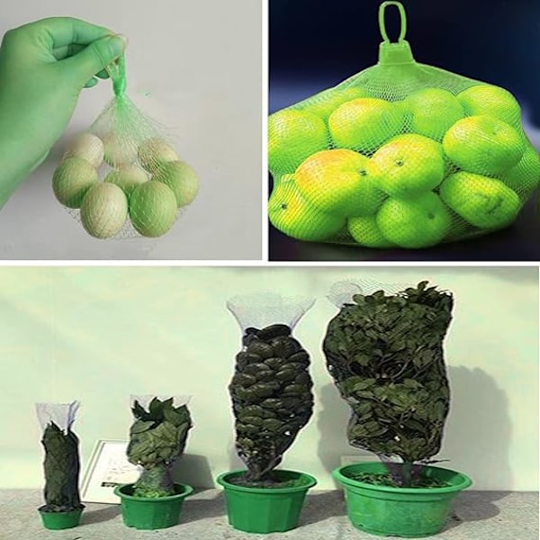 100 stykker gjenbrukbar mesh, nettpose for egg, for oppbevaring av fruktnøtter