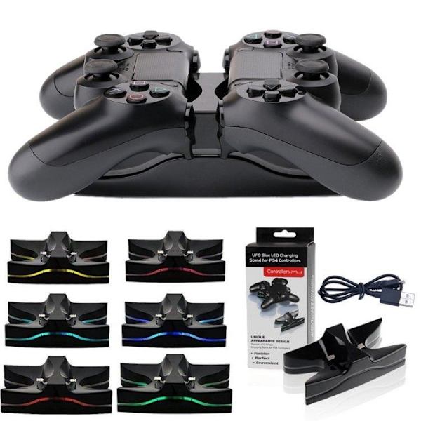 Ladestation LED Dual til PS4 controller