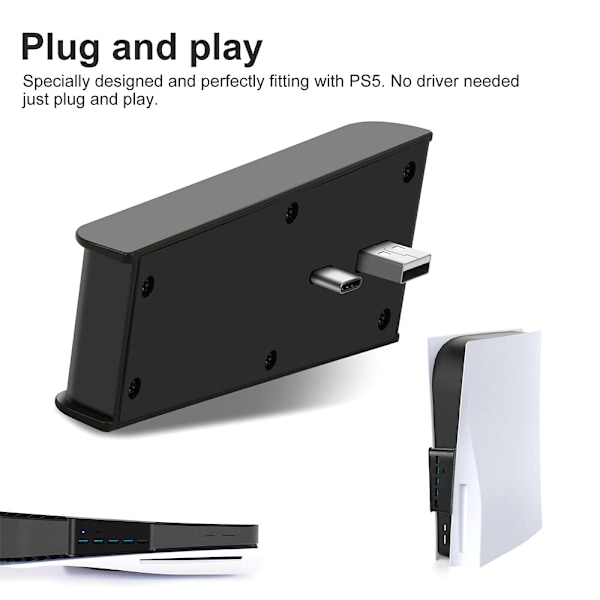 PS5 Värd-HUB-konverterare USB Hög Hastighetstransmission Förlängning Black