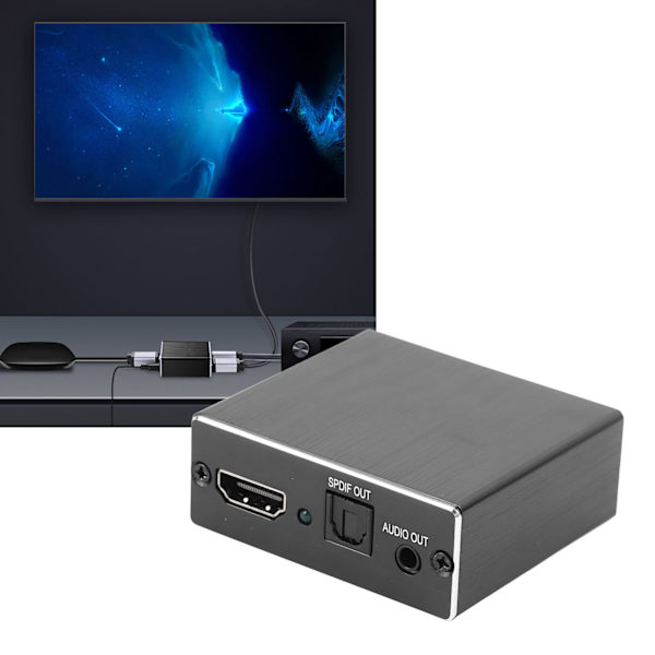 HD Multimedia Interface Splitter 3,5 mm Lydgrensesnitt 5.1 Kanals Signal Ekstraktor Konverter for TV Stereo Spillkonsoller