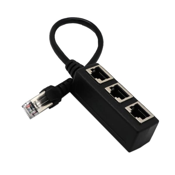 RJ45 Nätverksadapter 1 till 3-portars Ethernet