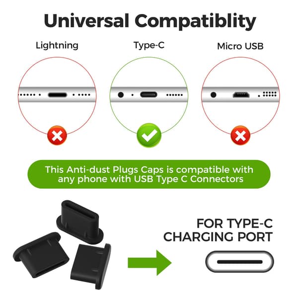 10 kpl Pölysuojia USB-C:lle – Suojaa USB-C-liitäntäsi