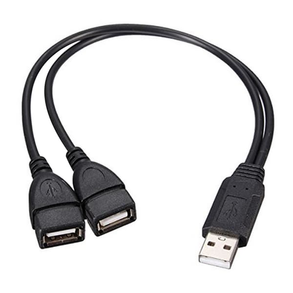 1* USB 2.0 A han til 2 dobbelte hun Jack Y Splitter Hub Power