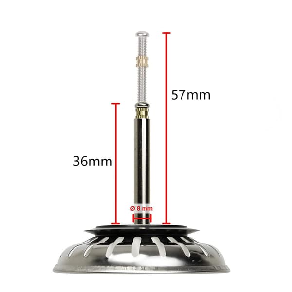 8 cm Silkurv / Vaskepropp med justerbar skrue