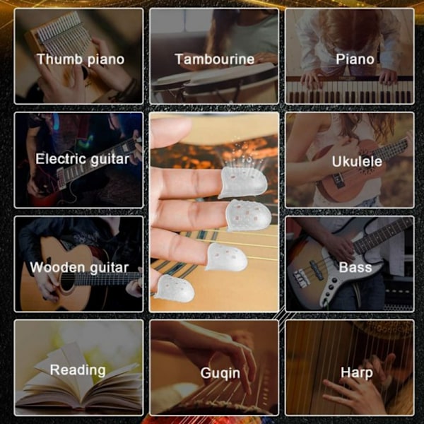 Guitarstreng 2 x 6 stk. med 4 fingerbeskyttere