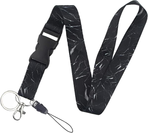 Hurtigudløser Lanyard – Nøglering med Snor – 3-pak