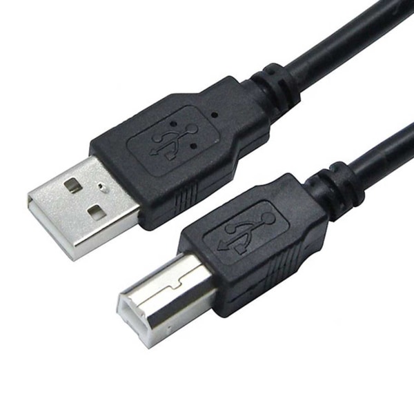 USB 2.0 Kabel Typ A Hane - Typ B Hane 1,5m Skrivarkabel Svart svart