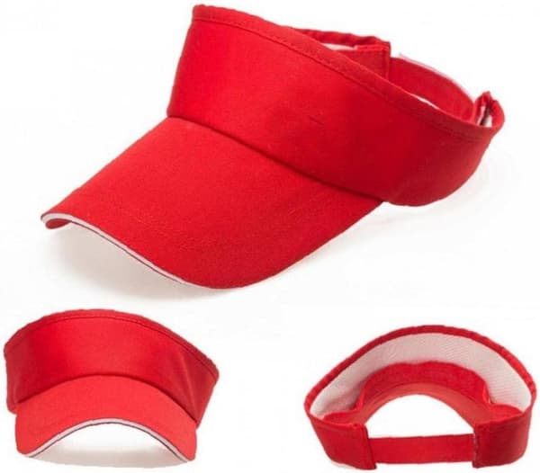 Visirhatter Cap baseballcaps Justerbar hestehale tennishatt Golfløping cap red