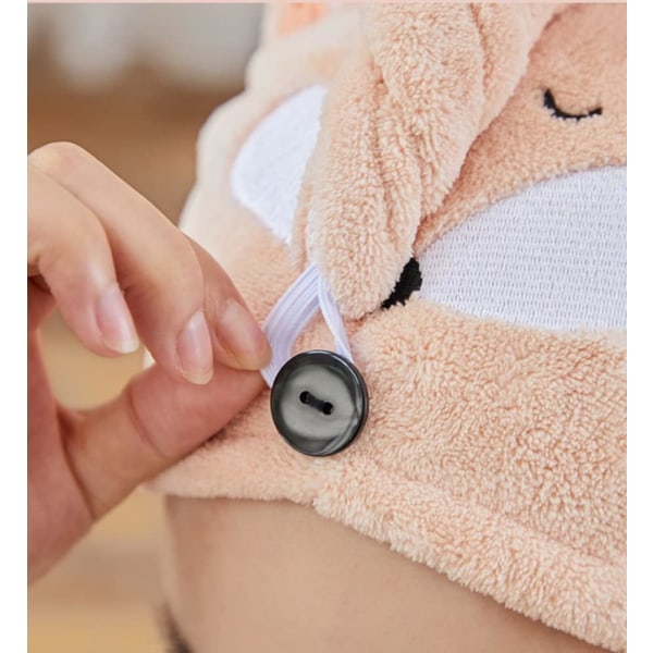 1. Rosa Børnehårhåndklæde Mikrofiber Børn Kvinder Hårhat Hurtig kid