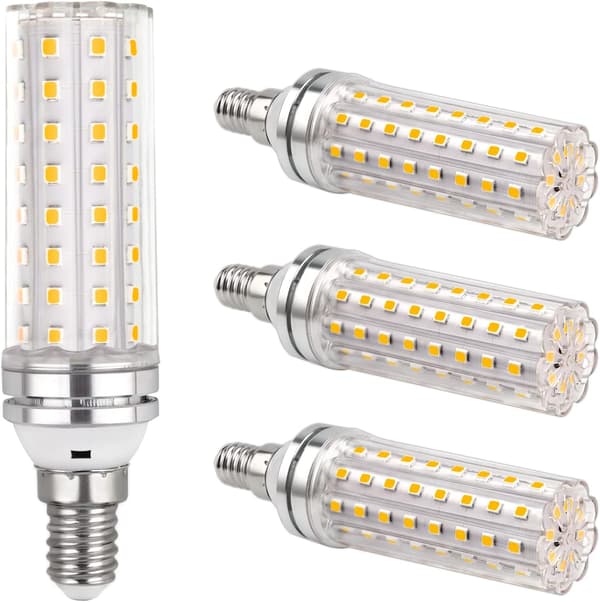 4-pack E14 12W LED Bulb, 220-240V, 1200LM Cool White 6000K, Non-Dimmable, Equivalent to 100W Incandescent Bulb