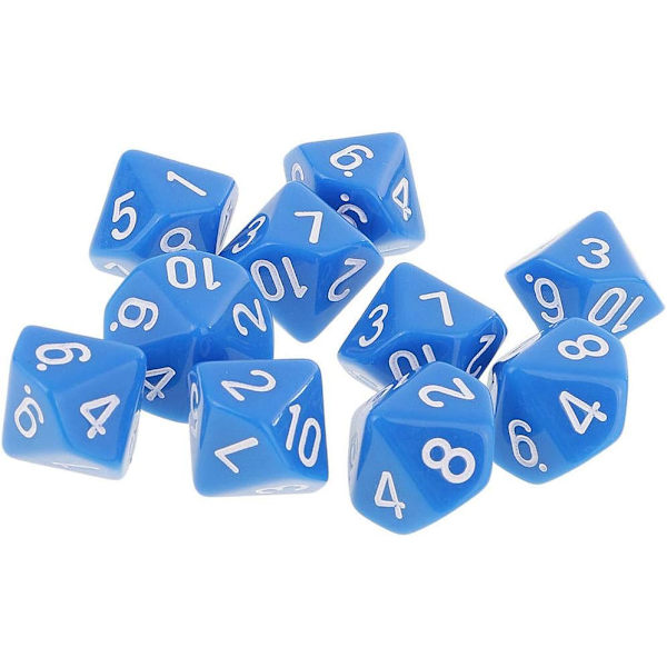 10 STK Polyedriske terninger Terninger for brettspillkort Blau